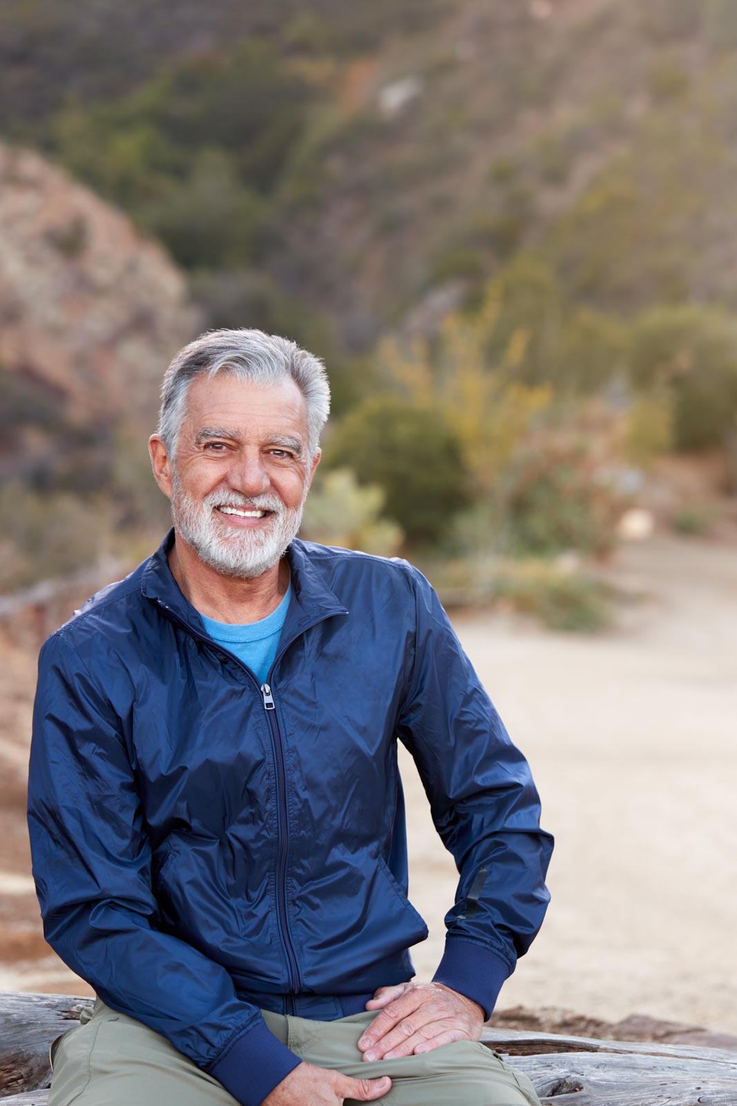 Pain-free smiling senior man from Colton, California "Colton senior finds pain relief at California Sports and Spine Center."